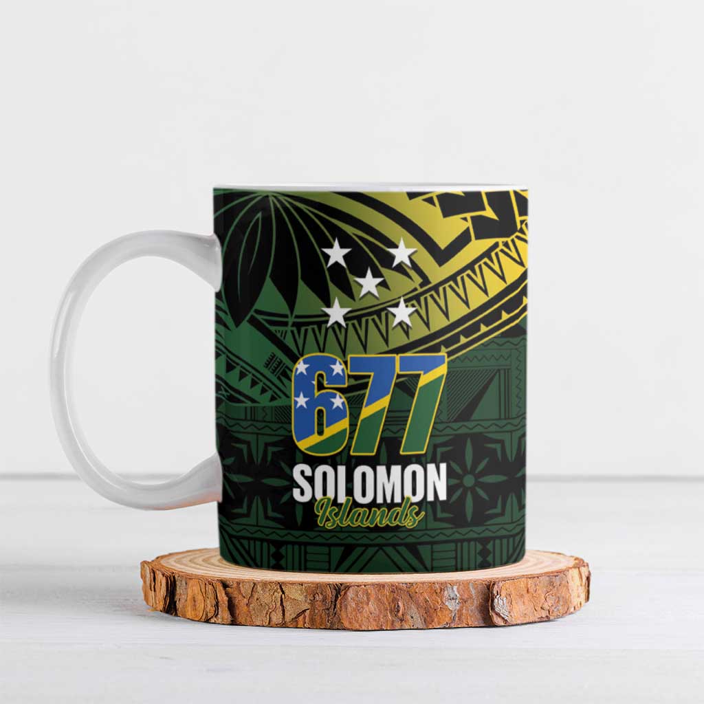 Solomon Islands Ceramic Mug 677 Proud Crocodile Melanesian Pattern LT14 Black - Polynesian Pride