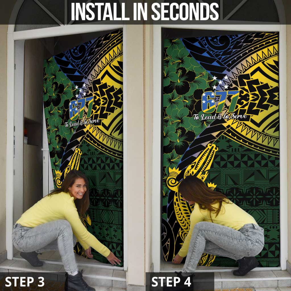 Solomon Islands Door Cover 677 Proud Crocodile Melanesian Pattern LT14 - Polynesian Pride