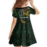Solomon Islands Kid Short Sleeve Dress 677 Proud Crocodile Melanesian Pattern LT14 - Polynesian Pride
