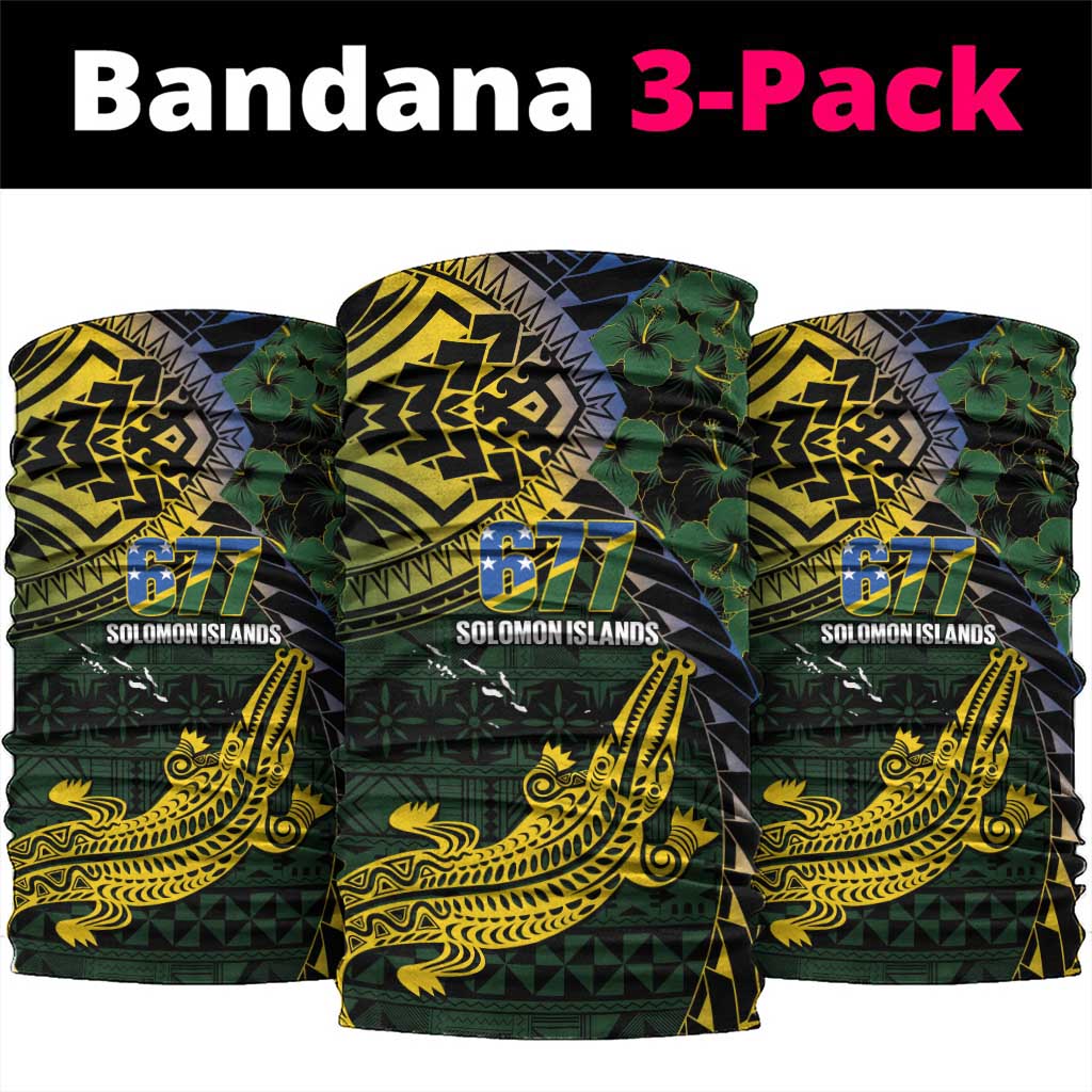 Solomon Islands Neck Gaiter 677 Proud Crocodile Melanesian Pattern LT14 package One Size: 25*50cm Black - Polynesian Pride