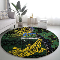 Solomon Islands Round Carpet 677 Proud Crocodile Melanesian Pattern LT14 - Polynesian Pride
