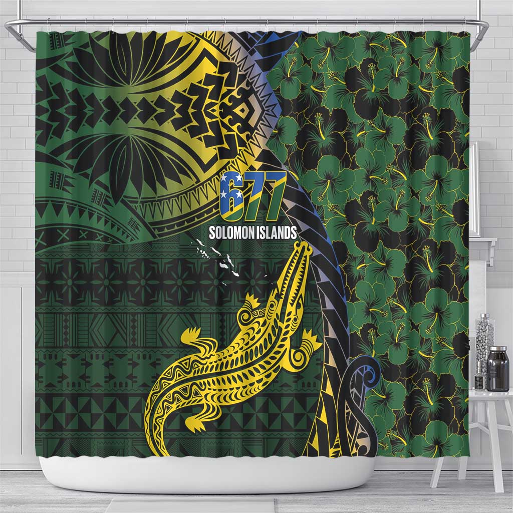 Solomon Islands Shower Curtain 677 Proud Crocodile Melanesian Pattern LT14 - Polynesian Pride