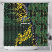 Solomon Islands Shower Curtain 677 Proud Crocodile Melanesian Pattern LT14 - Polynesian Pride