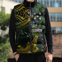 Solomon Islands Sleeveless Puffer Jacket 677 Proud Crocodile Melanesian Pattern LT14 - Polynesian Pride