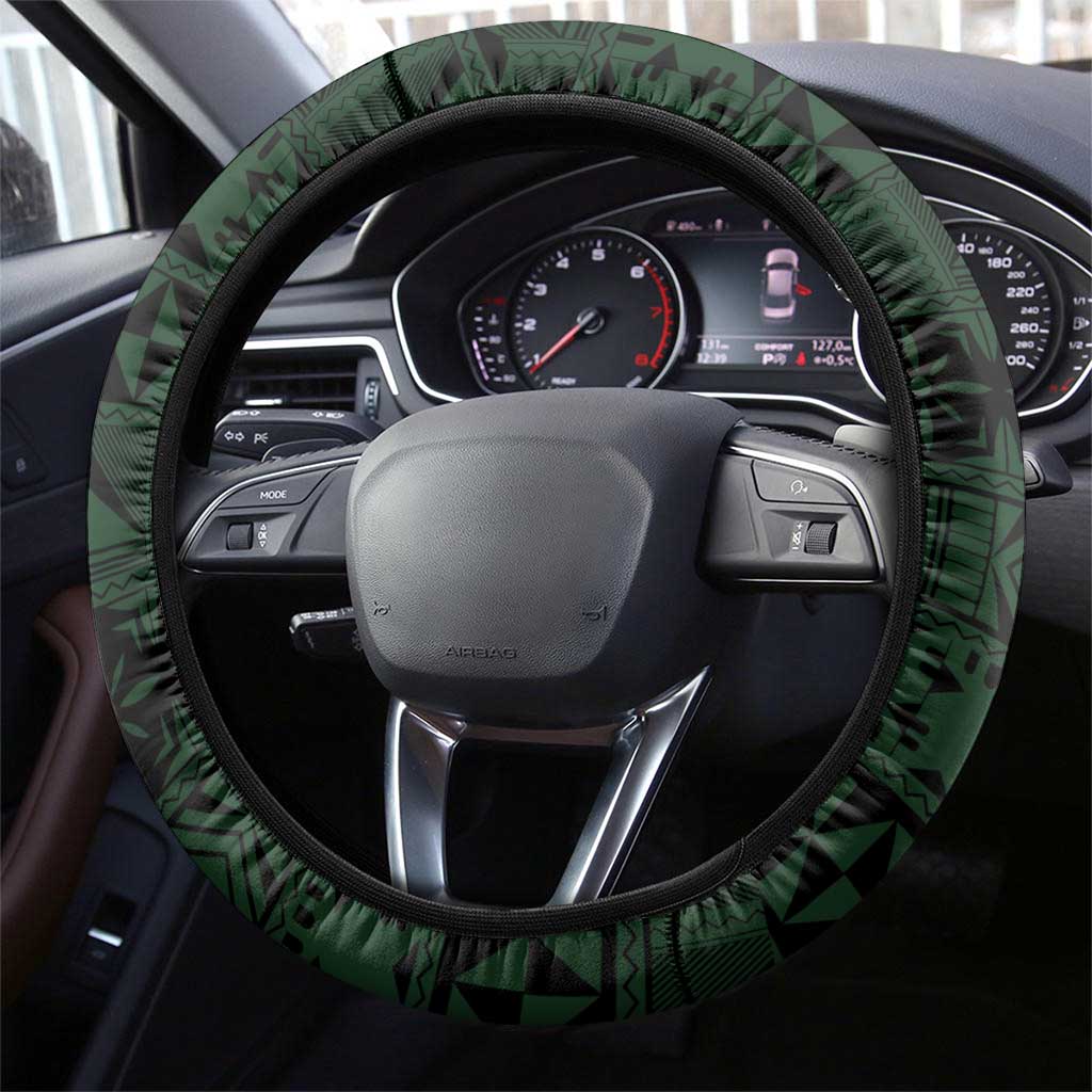 Solomon Islands Steering Wheel Cover 677 Proud Crocodile Melanesian Pattern LT14 - Polynesian Pride