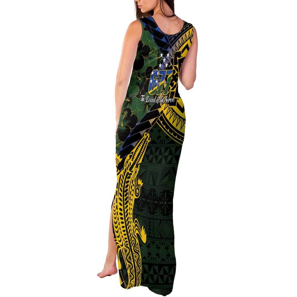 Solomon Islands Tank Maxi Dress 677 Proud Crocodile Melanesian Pattern LT14 - Polynesian Pride