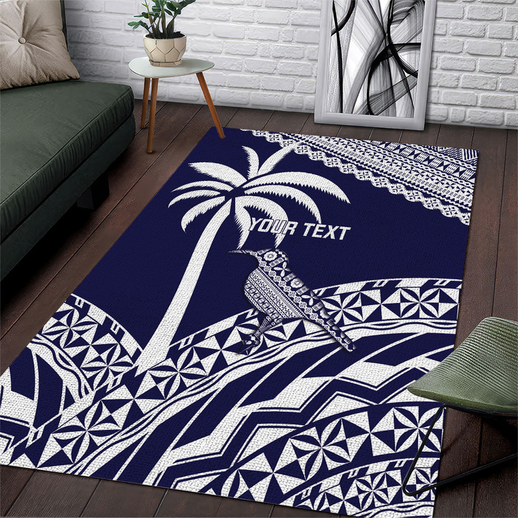 Nadi Fiji 2026 Rugby Custom Area Rug Kikau Fijian Tapa Pattern LT14 Navy Blue - Polynesian Pride