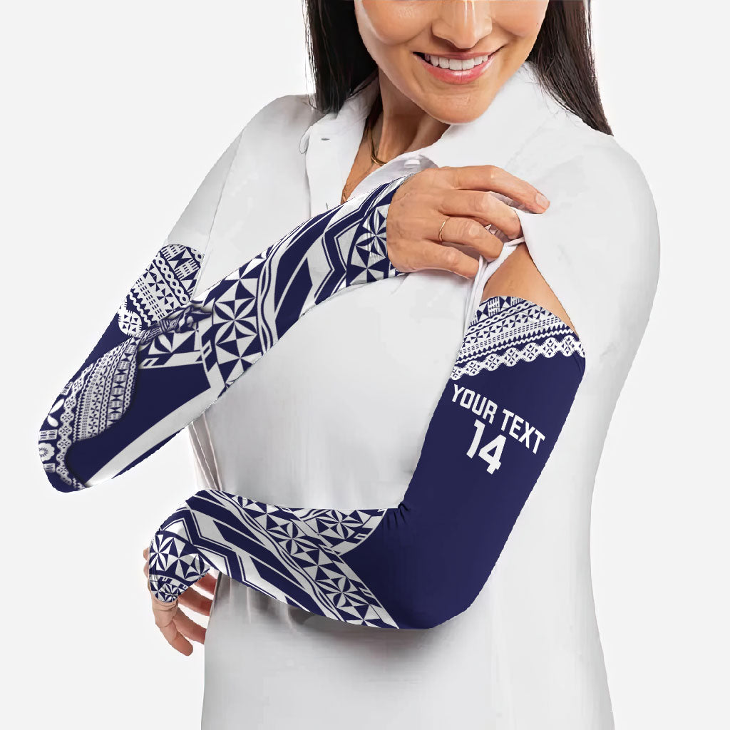 Nadi Fiji 2026 Rugby Custom Arm Sleeves Kikau Fijian Tapa Pattern LT14 - Polynesian Pride