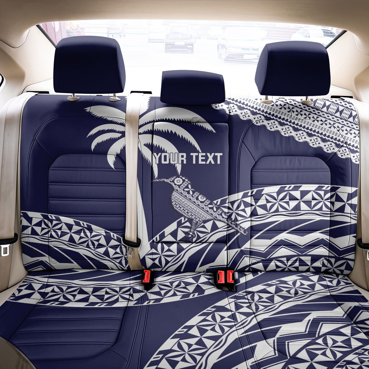 Nadi Fiji 2026 Rugby Custom Back Car Seat Cover Kikau Fijian Tapa Pattern LT14 - Polynesian Pride