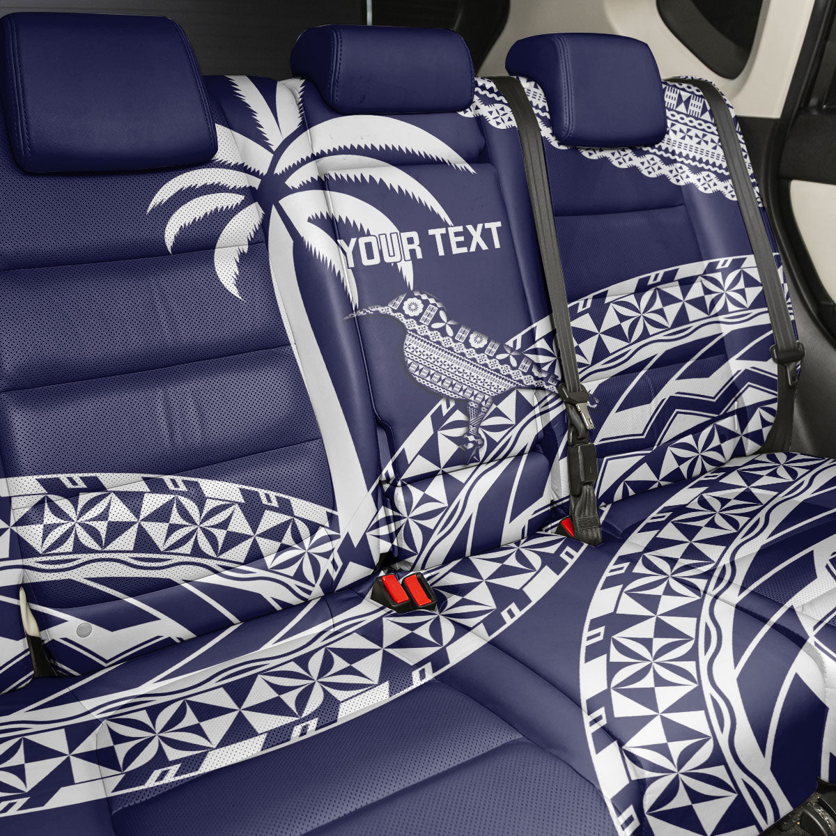 Nadi Fiji 2026 Rugby Custom Back Car Seat Cover Kikau Fijian Tapa Pattern LT14 - Polynesian Pride