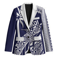Nadi Fiji 2026 Rugby Custom Blazer Kikau Fijian Tapa Pattern LT14 Unisex Navy Blue - Polynesian Pride