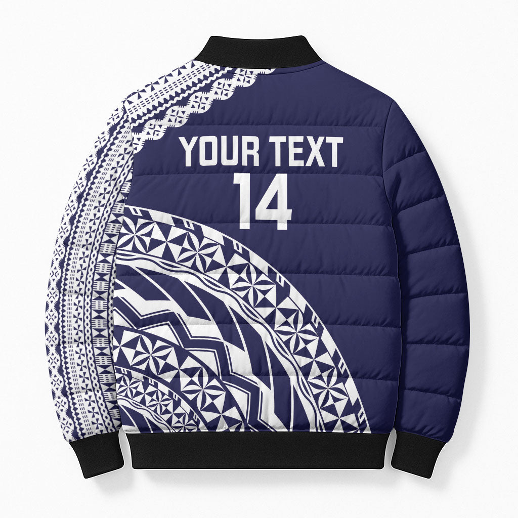 Nadi Fiji 2026 Rugby Custom Bomber Puffer Jacket Kikau Fijian Tapa Pattern LT14 - Polynesian Pride