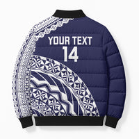 Nadi Fiji 2026 Rugby Custom Bomber Puffer Jacket Kikau Fijian Tapa Pattern LT14 - Polynesian Pride