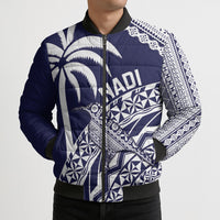 Nadi Fiji 2026 Rugby Custom Bomber Puffer Jacket Kikau Fijian Tapa Pattern LT14 - Polynesian Pride