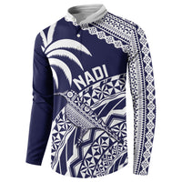 Nadi Fiji 2026 Rugby Custom Button Sweatshirt Kikau Fijian Tapa Pattern LT14 - Polynesian Pride