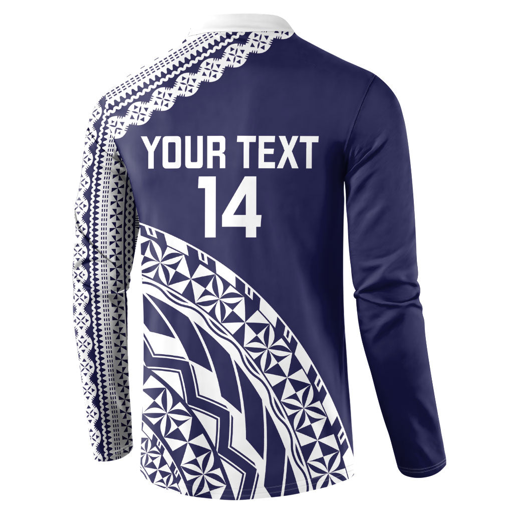Nadi Fiji 2026 Rugby Custom Button Sweatshirt Kikau Fijian Tapa Pattern LT14 - Polynesian Pride