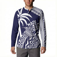 Nadi Fiji 2026 Rugby Custom Button Sweatshirt Kikau Fijian Tapa Pattern LT14 - Polynesian Pride