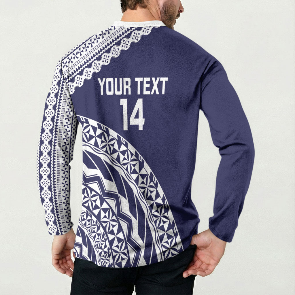 Nadi Fiji 2026 Rugby Custom Button Sweatshirt Kikau Fijian Tapa Pattern LT14 - Polynesian Pride