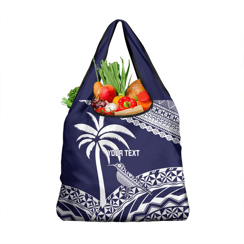 Nadi Fiji 2026 Rugby Custom Grocery Bag Kikau Fijian Tapa Pattern LT14 1-pack One Size Navy Blue - Polynesian Pride