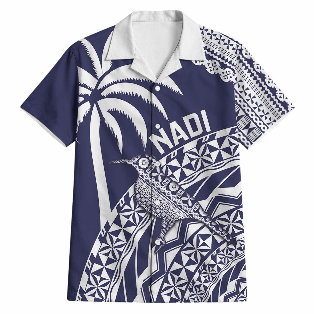 Nadi Fiji 2026 Rugby Custom Hawaiian Shirt Kikau Fijian Tapa Pattern LT14 Navy Blue - Polynesian Pride