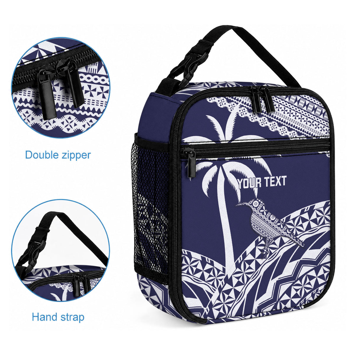 Nadi Fiji 2026 Rugby Custom Lunch Bag Kikau Fijian Tapa Pattern LT14 - Polynesian Pride
