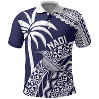 Nadi Fiji 2026 Rugby Custom Polo Shirt Kikau Fijian Tapa Pattern LT14 Navy Blue - Polynesian Pride