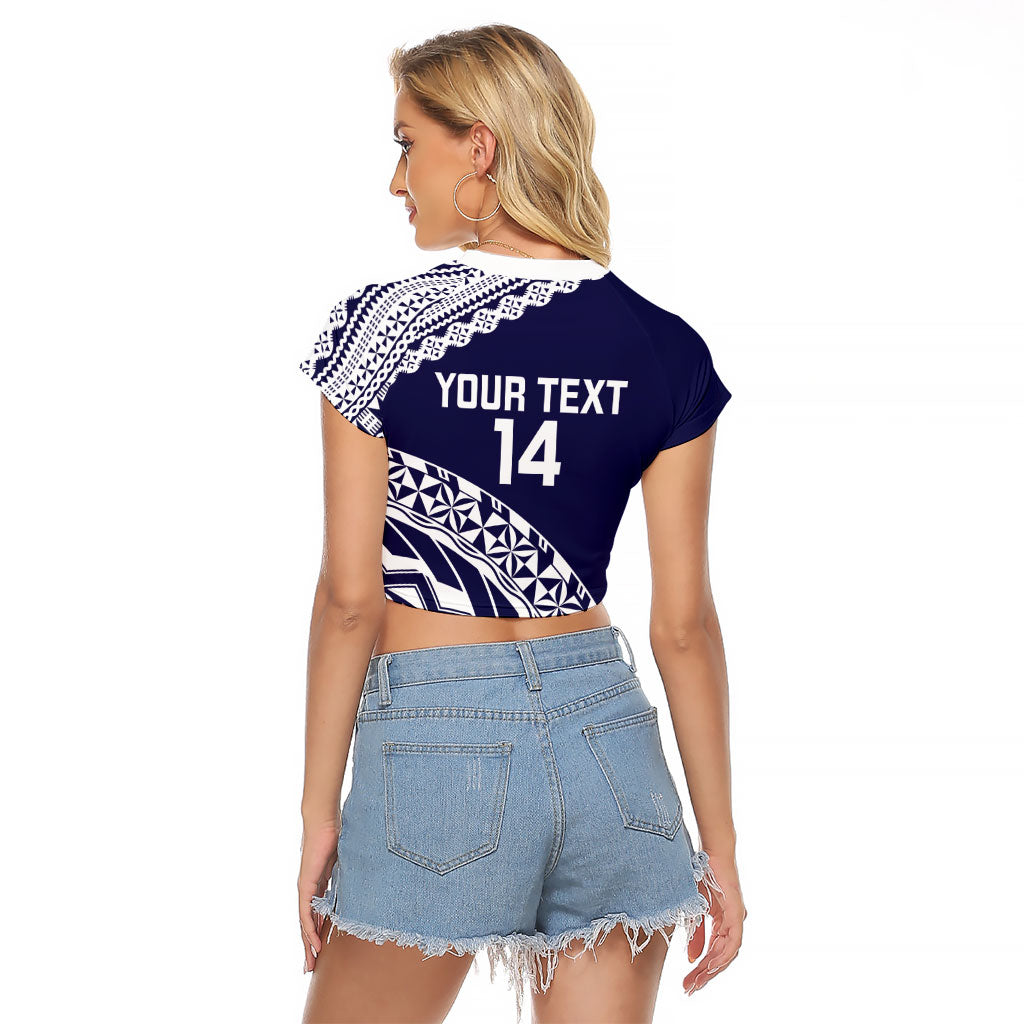 Nadi Fiji 2026 Rugby Custom Raglan Cropped T Shirt Kikau Fijian Tapa Pattern LT14 - Polynesian Pride