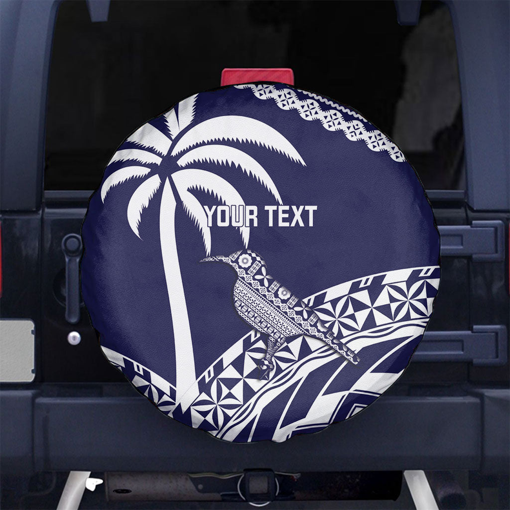 Nadi Fiji 2026 Rugby Custom Spare Tire Cover Kikau Fijian Tapa Pattern LT14 No hole Navy Blue - Polynesian Pride