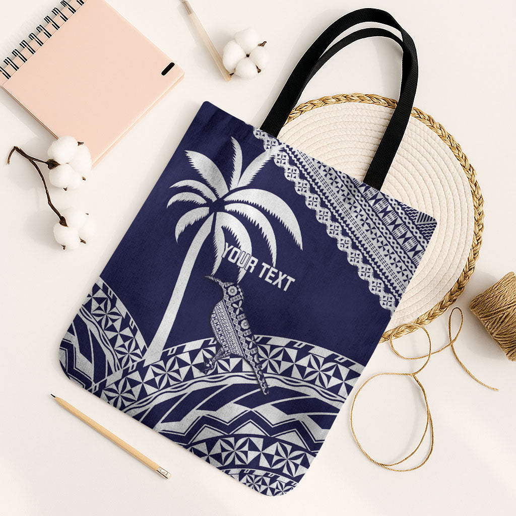 Nadi Fiji 2026 Rugby Custom Tote Bag Kikau Fijian Tapa Pattern LT14 Black Strap One Size Navy Blue - Polynesian Pride
