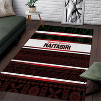 Naitasiri Fiji 2026 Rugby Area Rug Highland Warriors Fijian Tapa Pattern LT14 Black - Polynesian Pride