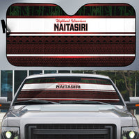 Naitasiri Fiji 2026 Rugby Auto Sun Shade Highland Warriors Fijian Tapa Pattern LT14 Black - Polynesian Pride