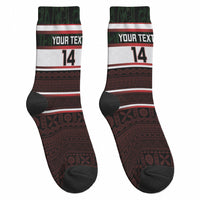 Naitasiri Fiji 2026 Rugby Custom Crew Socks Highland Warriors Fijian Tapa Pattern LT14 - Polynesian Pride