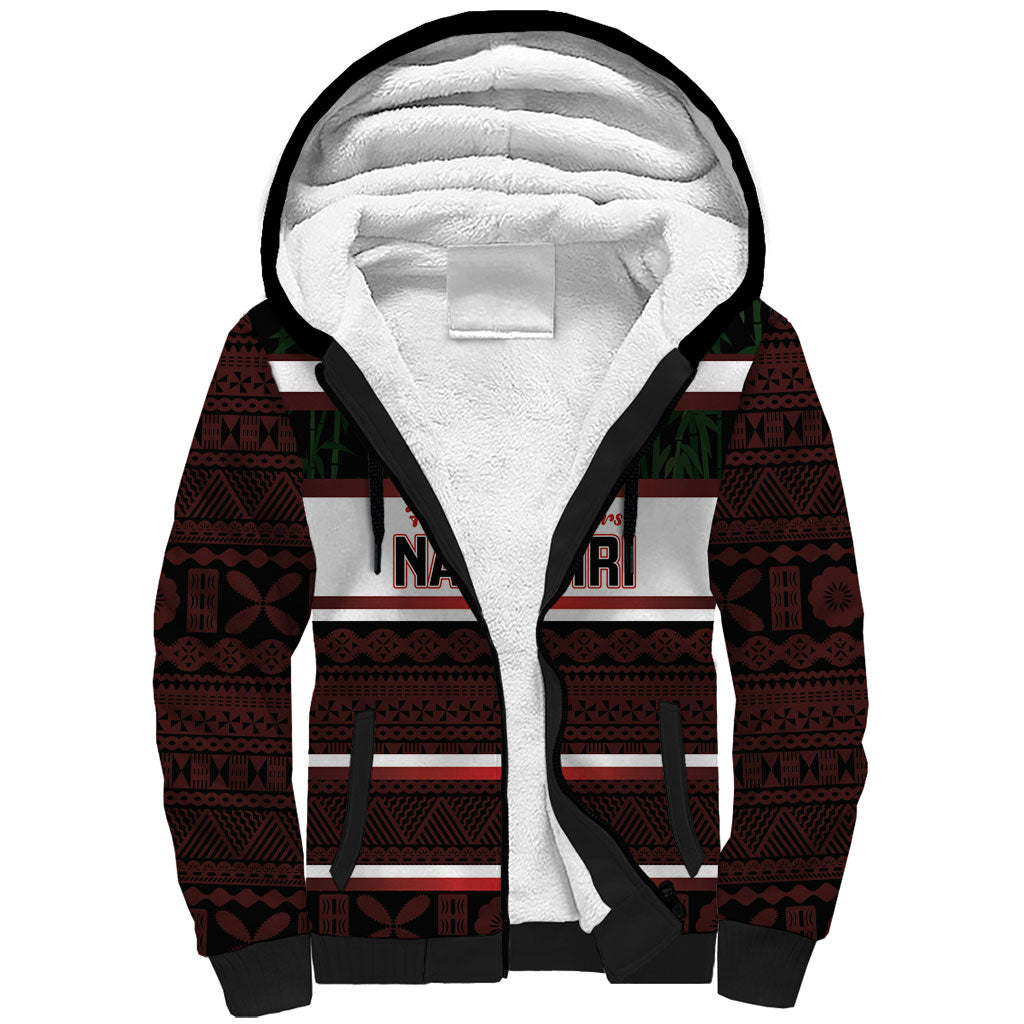 Naitasiri Fiji 2026 Rugby Custom Sherpa Hoodie Highland Warriors Fijian Tapa Pattern LT14 Unisex Black - Polynesian Pride