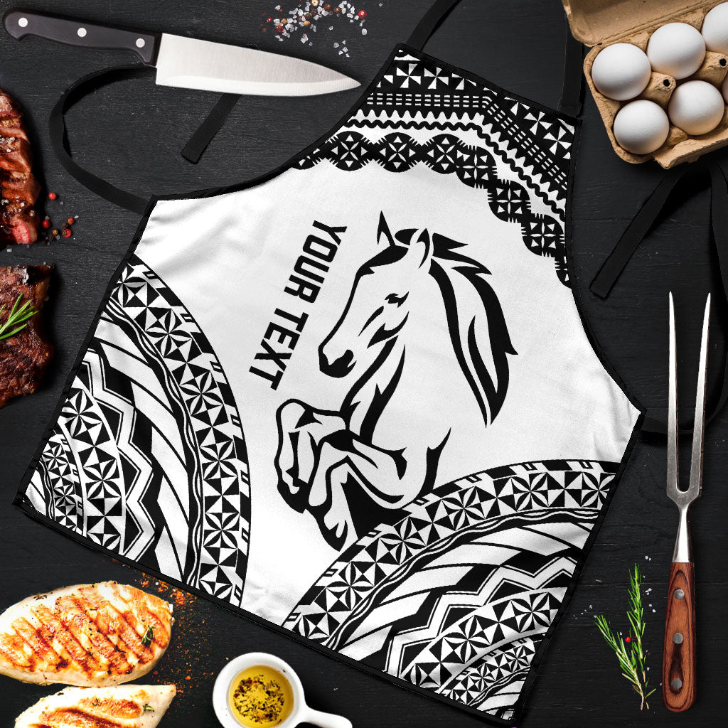 Nadroga Fiji 2026 Rugby Custom Apron Stallion Fijian Tapa Pattern LT14 White - Polynesian Pride