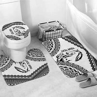 Nadroga Fiji 2026 Rugby Custom Bathroom Set Stallion Fijian Tapa Pattern LT14 Mat Set Only (3 pcs) One Size White - Polynesian Pride