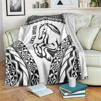 Nadroga Fiji 2026 Rugby Custom Blanket Stallion Fijian Tapa Pattern LT14 White - Polynesian Pride