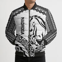 Nadroga Fiji 2026 Rugby Custom Bomber Puffer Jacket Stallion Fijian Tapa Pattern LT14 - Polynesian Pride