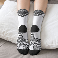 Nadroga Fiji 2026 Rugby Custom Crew Socks Stallion Fijian Tapa Pattern LT14 - Polynesian Pride