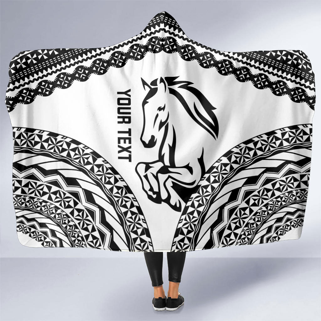 Nadroga Fiji 2026 Rugby Custom Hooded Blanket Stallion Fijian Tapa Pattern LT14 One Size White - Polynesian Pride