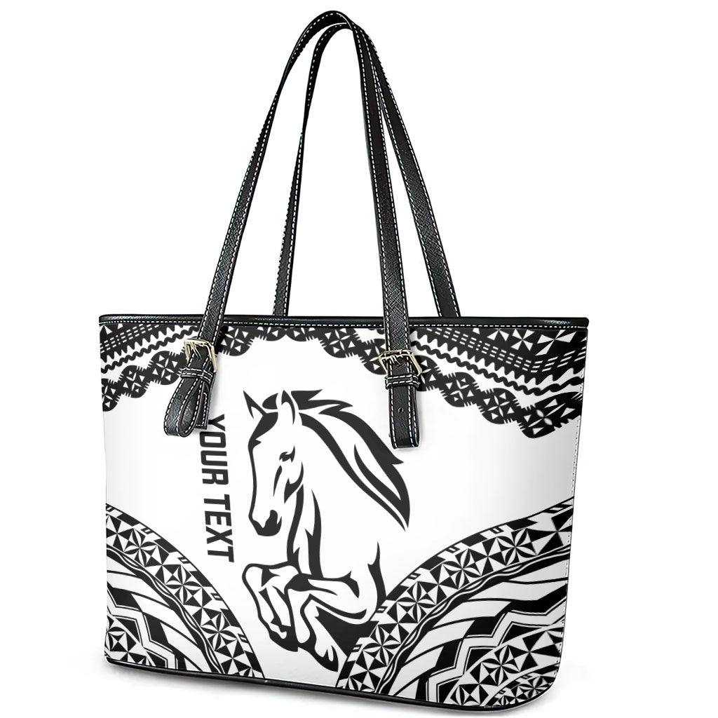 Nadroga Fiji 2026 Rugby Custom Leather Tote Bag Stallion Fijian Tapa Pattern LT14 - Polynesian Pride
