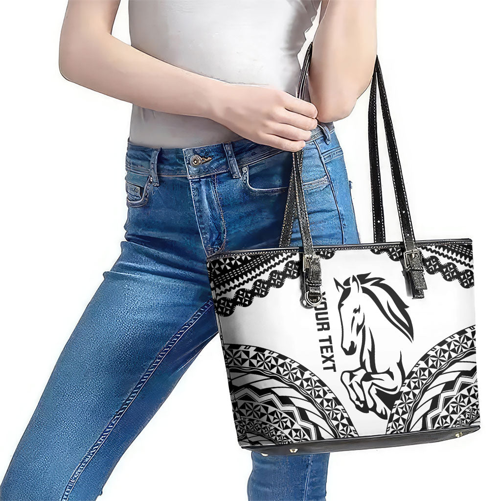 Nadroga Fiji 2026 Rugby Custom Leather Tote Bag Stallion Fijian Tapa Pattern LT14 - Polynesian Pride