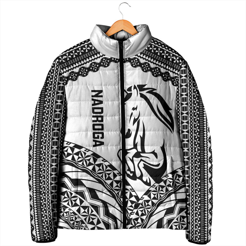 Nadroga Fiji 2026 Rugby Custom Padded Jacket Stallion Fijian Tapa Pattern LT14 - Polynesian Pride