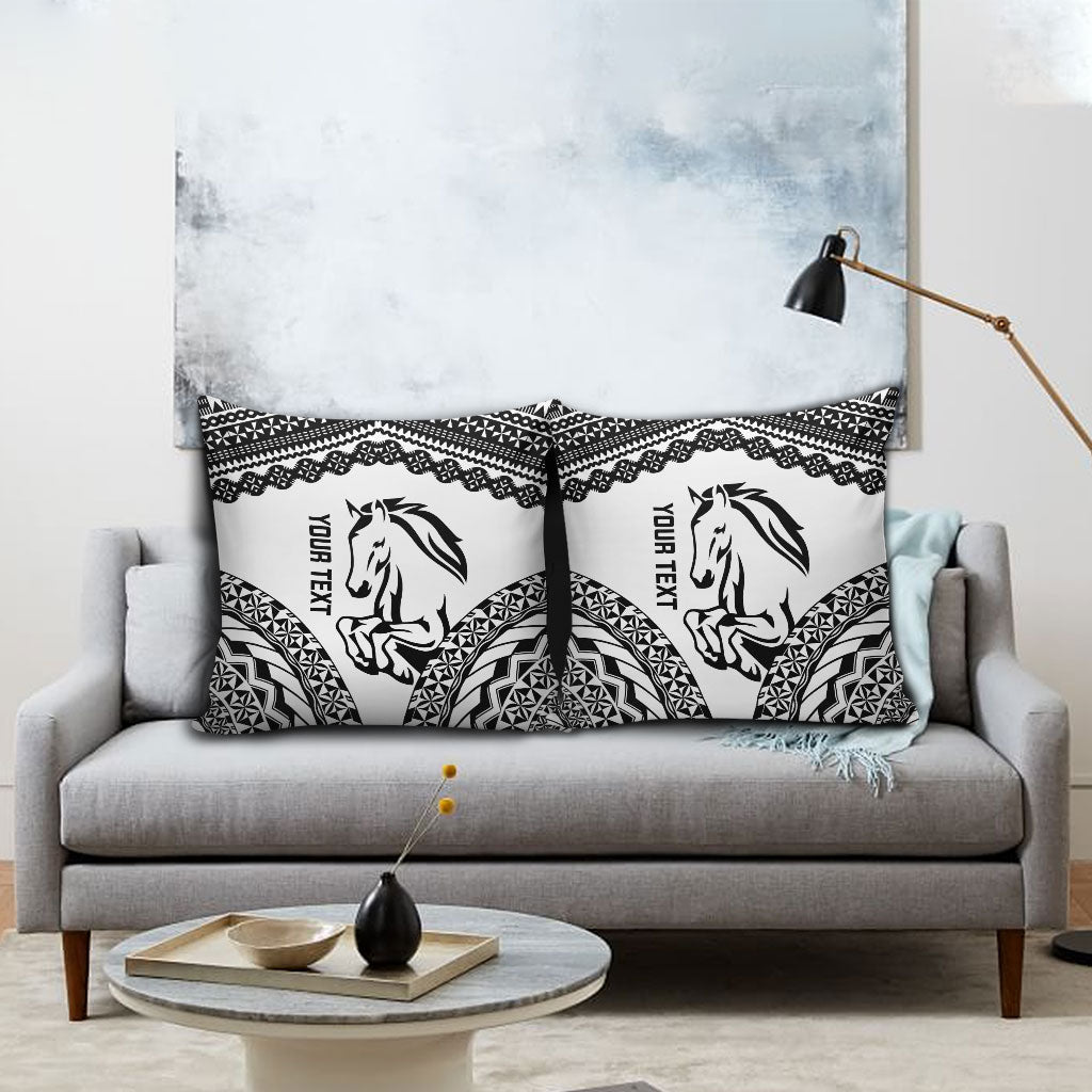 Nadroga Fiji 2026 Rugby Custom Pillow Cover Stallion Fijian Tapa Pattern LT14 - Polynesian Pride