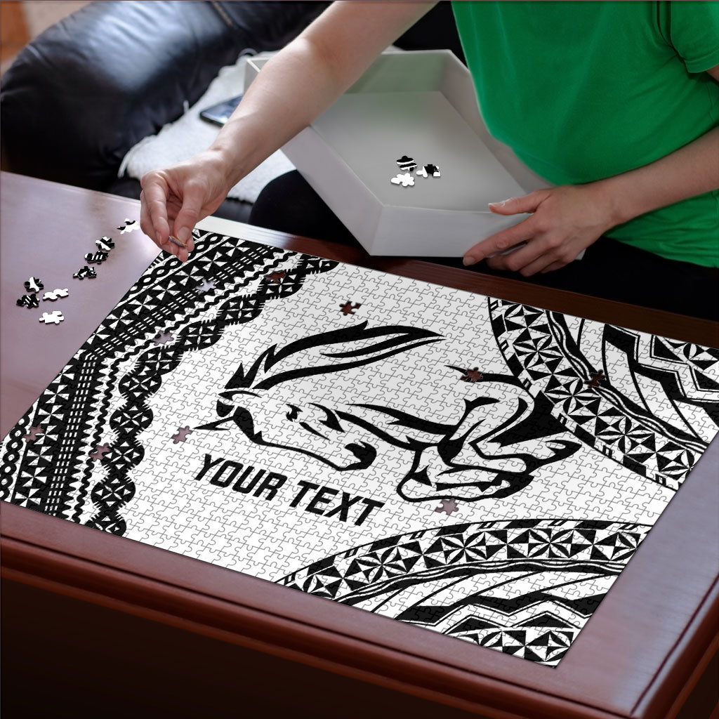Nadroga Fiji 2026 Rugby Custom Puzzle Stallion Fijian Tapa Pattern LT14 - Polynesian Pride
