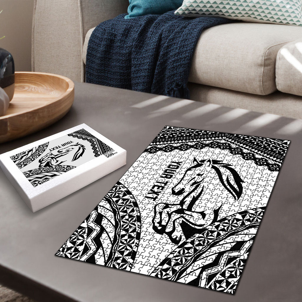 Nadroga Fiji 2026 Rugby Custom Puzzle Stallion Fijian Tapa Pattern LT14 - Polynesian Pride
