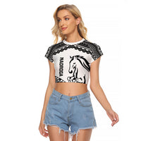 Nadroga Fiji 2026 Rugby Custom Raglan Cropped T Shirt Stallion Fijian Tapa Pattern LT14 Female White - Polynesian Pride