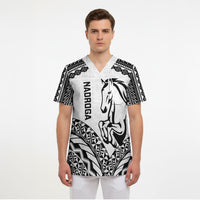 Nadroga Fiji 2026 Rugby Custom Scrub Top Stallion Fijian Tapa Pattern LT14 - Polynesian Pride