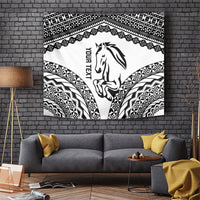 Nadroga Fiji 2026 Rugby Custom Tapestry Stallion Fijian Tapa Pattern LT14 White - Polynesian Pride