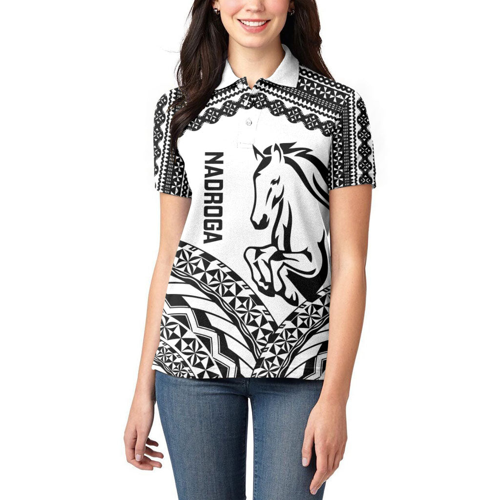 Nadroga Fiji 2026 Rugby Custom Women Polo Shirt Stallion Fijian Tapa Pattern LT14 - Polynesian Pride