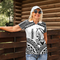 Nadroga Fiji 2026 Rugby Custom Women Polo Shirt Stallion Fijian Tapa Pattern LT14 - Polynesian Pride
